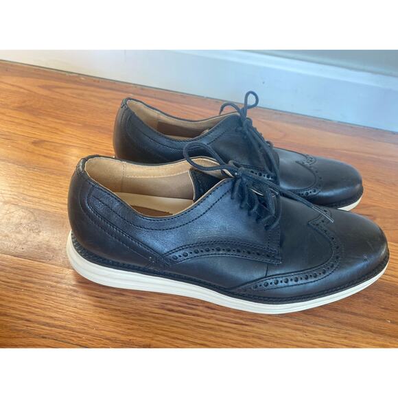 Cole Haan Grand.OS Men\'s Dress Shoes Sz 7 Navy Leather Wingtip Oxfords C24089 main image 8
